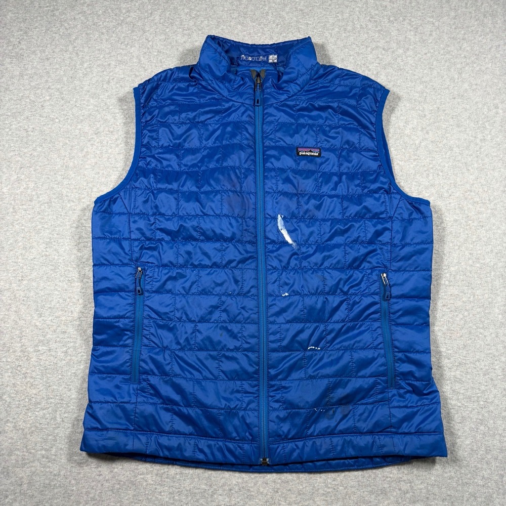 Patagonia Nano Puff Vest Men Large Blue Microsoft Logo Primaloft 84241